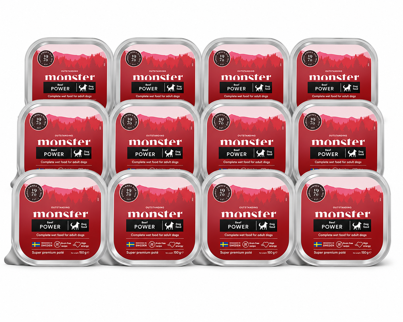 Monster Dog Adult Power Pate nauta koiralle 12 x 150 g