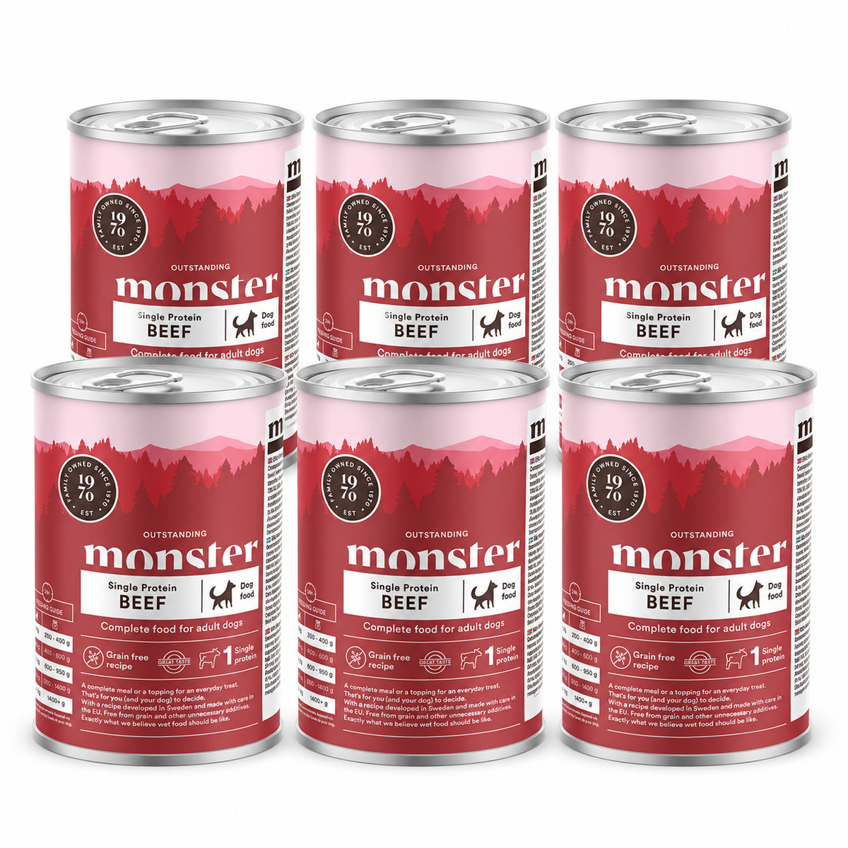 Monster Dog Adult Single Protein Beef koiralle 6 x 400 g