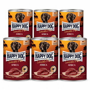 Happy Dog Pur Africa – Strutsi 6 x 400 g