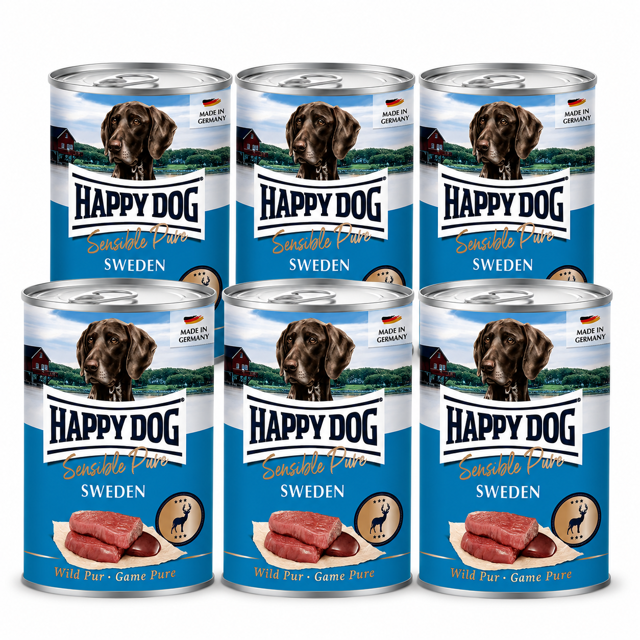 Happy Dog Pur Sweden – Riista 6 x 400g
