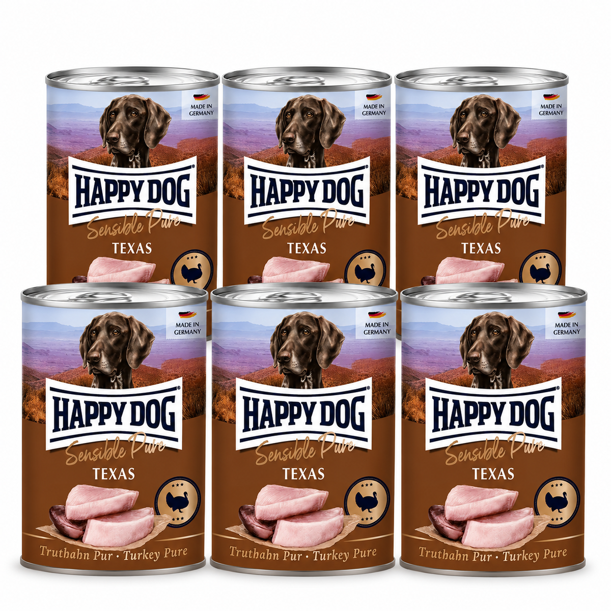 Happy Dog Pur Texas – Kalkkuna 6 x 400g