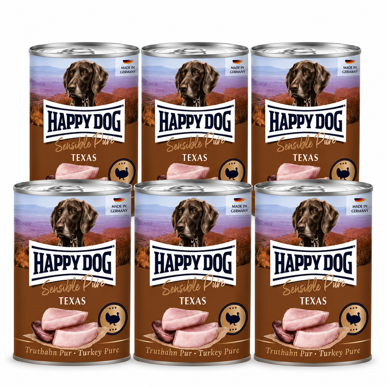 Happy Dog Pur Texas – Kalkkuna 6 x 400g