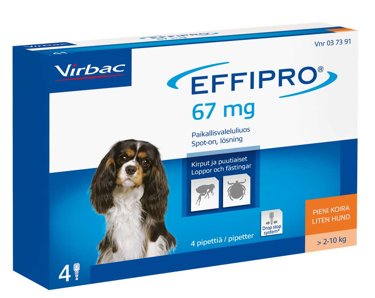 Effipro 100 mg/ml 4 x 0.67 ml paikallisvaleluliuos 2-10 kg koirille
