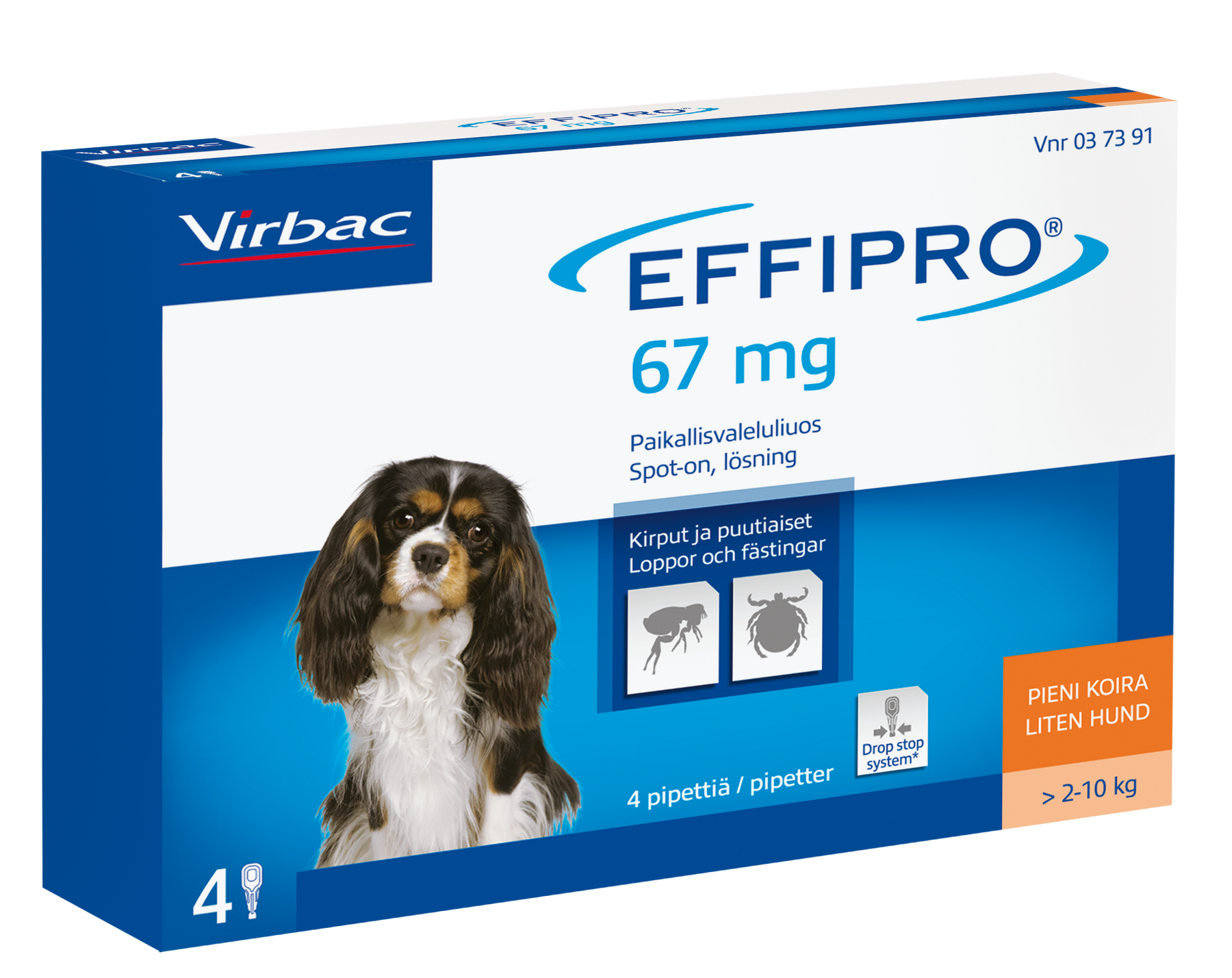 Effipro 100 mg/ml 4 x 0.67 ml paikallisvaleluliuos 2-10 kg koirille