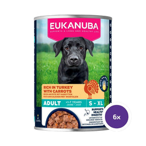 Eukanuba wet food adult turkey with carrots koiralle 6 x 400 g SÄÄSTÖPAKKAUS