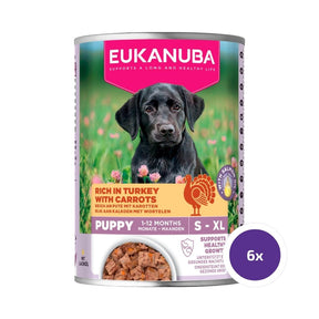 Eukanuba wet food puppies turkey with carrots koiralle 6 x 400 g SÄÄSTÖPAKKAUS