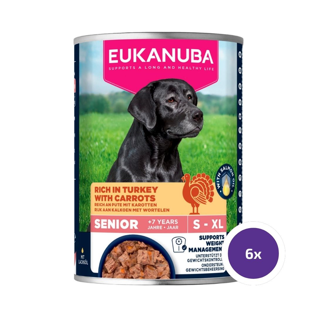 Eukanuba wet food senior turkey with carrots koiralle 6 x 400 g SÄÄSTÖPAKKAUS