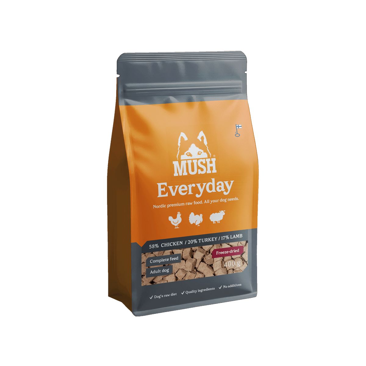 MUSH Freeze-dried Everyday harmaa 400 g