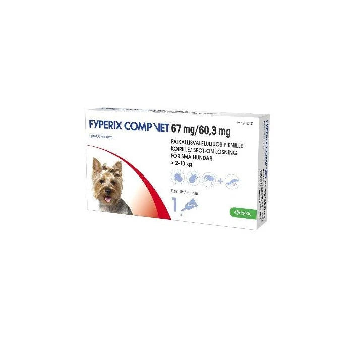 Fyperix Comp vet 67 mg / 60.3 mg 1 kpl paikallisvaleluliuos 2-10 kg koirille
