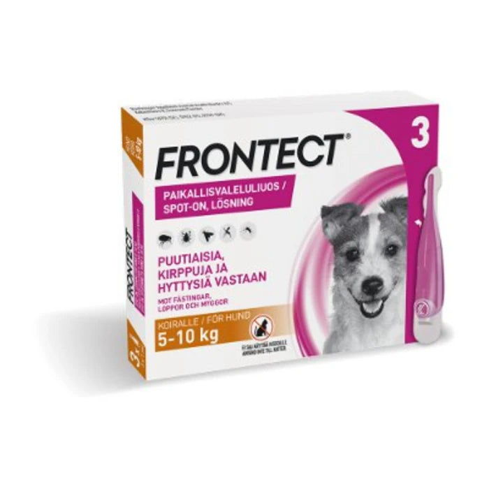 Frontect 3 x 1 ml paikallisvaleluliuos 5-10 kg koirille