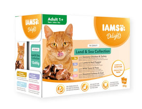 Iams Feline Delights Land & Sea Collection in Gravy