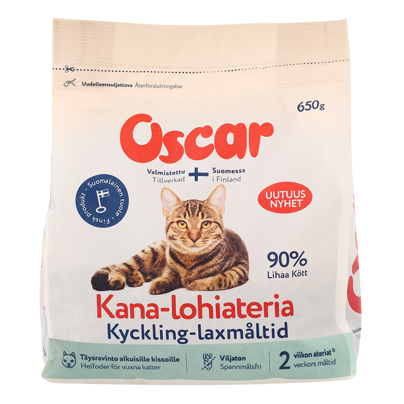Oscar Kana-lohiateria kissalle 650 g PÄIVÄYSTARJOUS