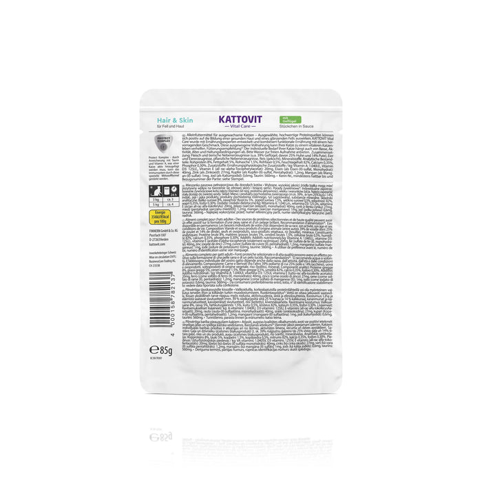 Kattovit Vital Care Hair & Skin siipikarja 85 g MAISTELUPAKKAUS