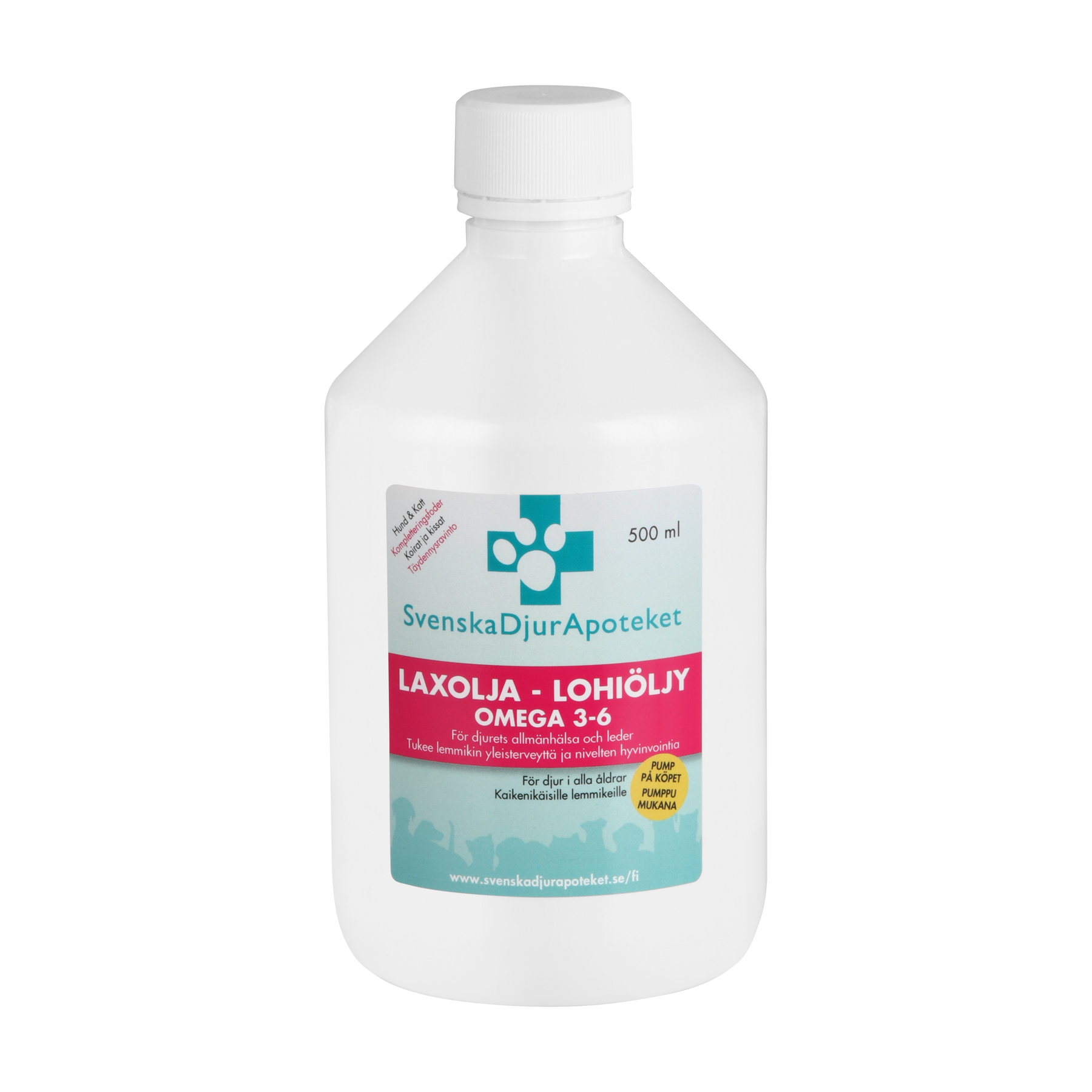 Svenska DjurApoteket Laxolja koiralle ja kissalle 500 ml + pumppu