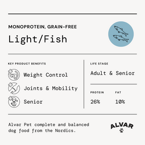 Alvar Pet Light/Fish koiran kuivaruoka 2 x 7 kg SÄÄSTÖPAKKAUS