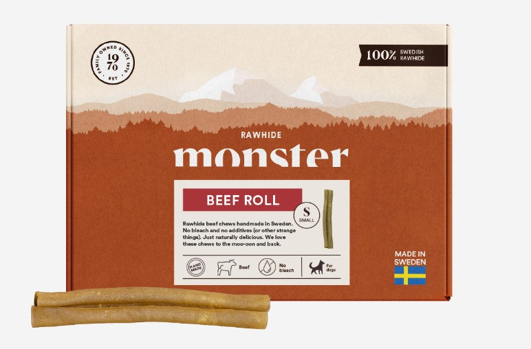 Monster Rawhide Beef Small Roll Box 17 kpl