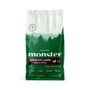 Monster Dog Grain Free Singles Lamb Small Bites koiralle 12 kg RIKKOONTUNUT