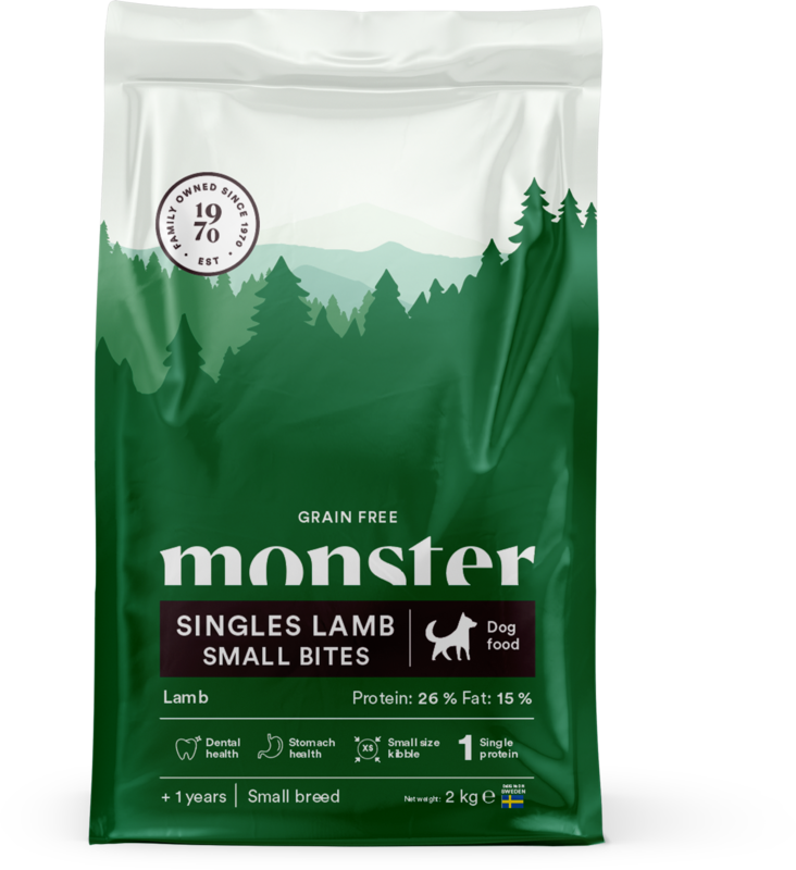Monster Dog Grain Free Singles Lamb Small Bites koiralle