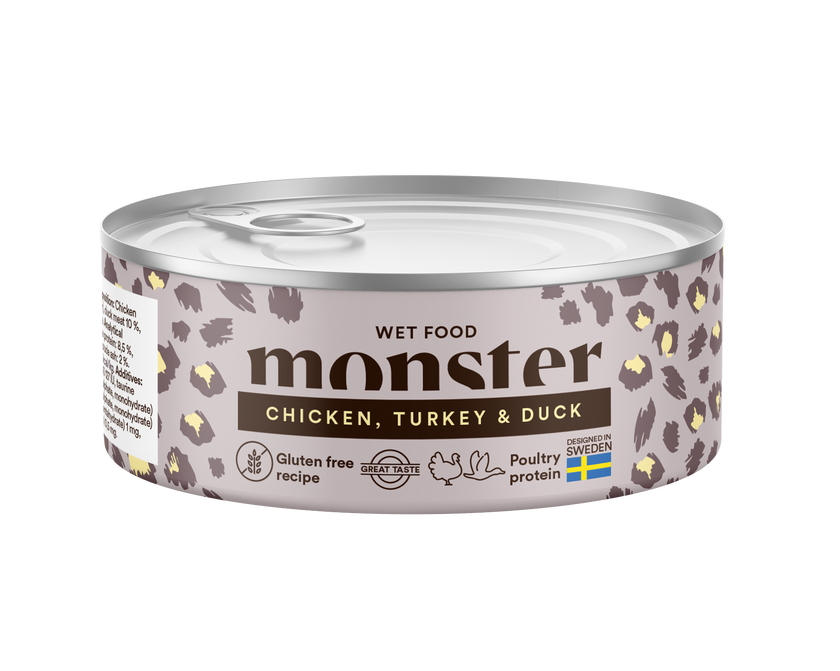 Monster Cat Adult Multi Protein Chicken-Turkey-Duck kissalle 12 x 100 g