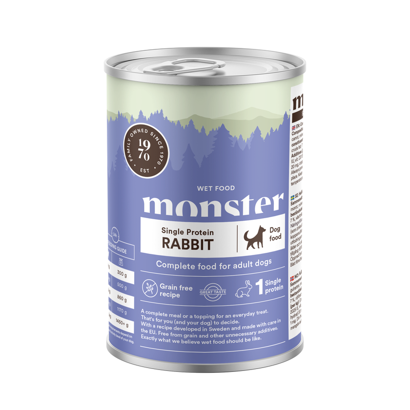 Monster Dog Adult Single Protein Rabbit koiralle 400 g MAISTELUPAKKAUS