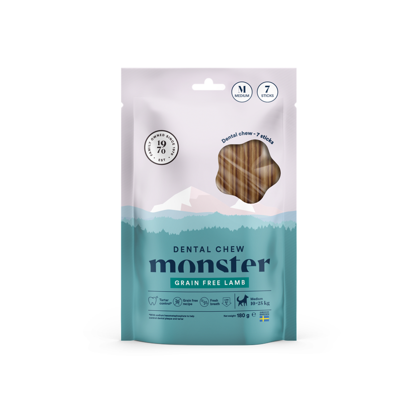 Monster Dental Chew Grain Free Lamb purutikku M koiralle