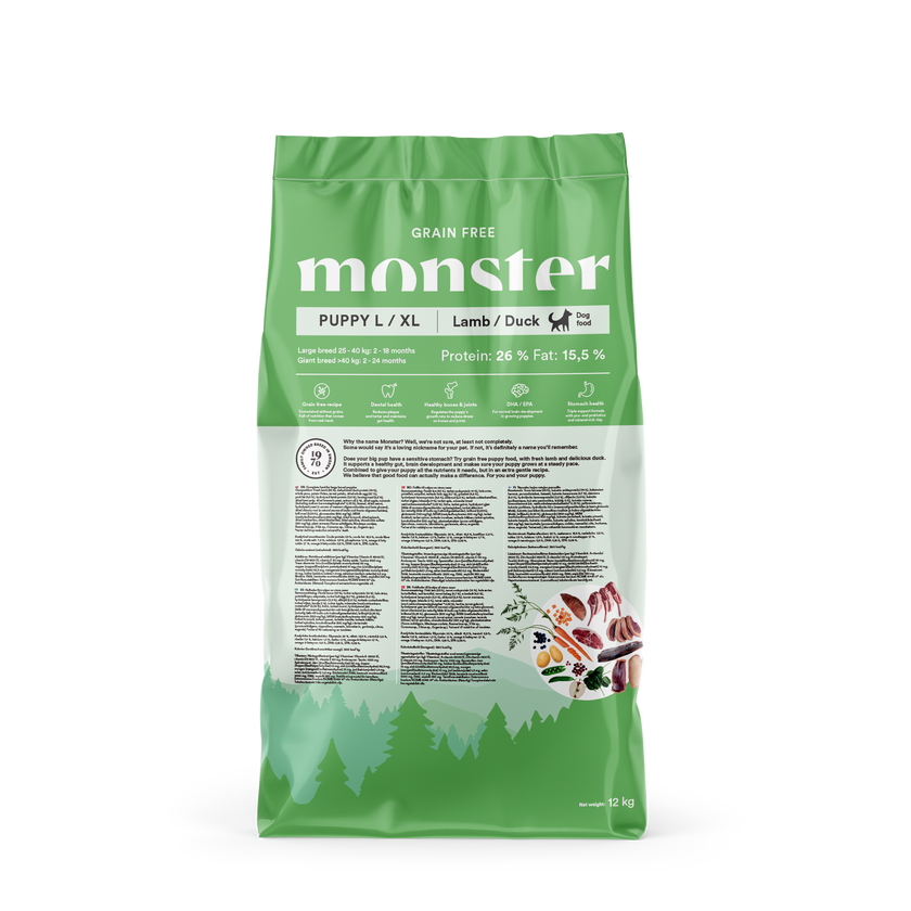 Monster Dog Grain Free Puppy L/XL Lamb-Duck koiralle 12 kg