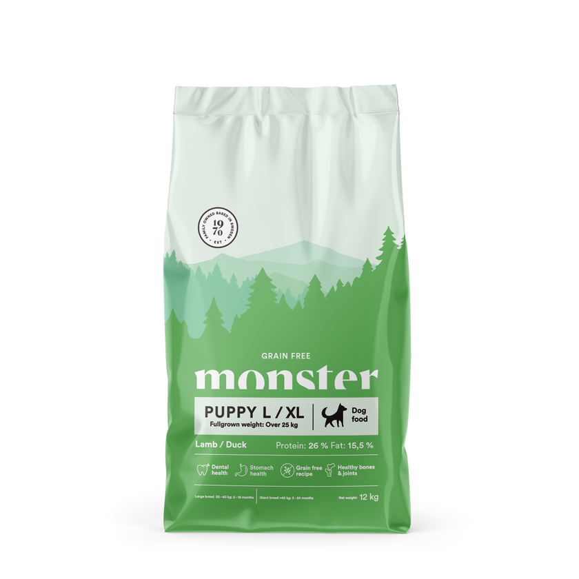 Monster Dog Grain Free Puppy L/XL Lamb-Duck koiralle 12 kg