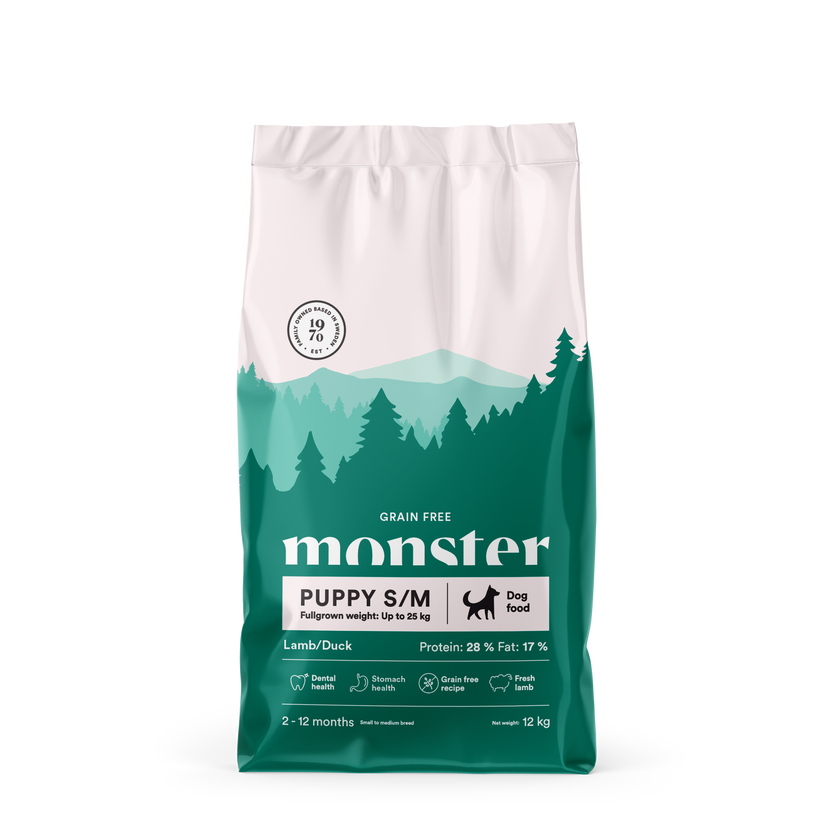 Monster Dog Grain Free Puppy S/M Lamb-Duck koiralle