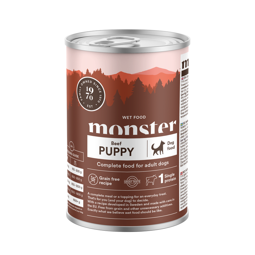 Monster Dog Puppy Beef koiralle 400 g MAISTELUPAKKAUS