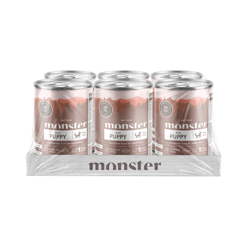 Monster Dog Puppy Beef koiralle 6 x 400 g