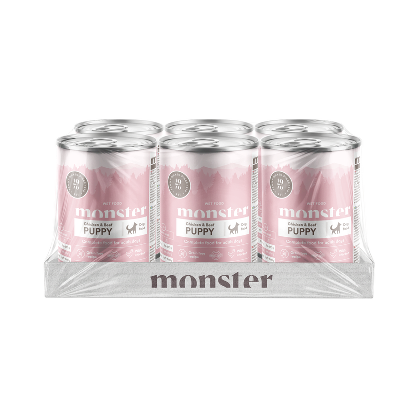 Monster Dog Puppy Chicken-Beef koiralle 6 x 400 g