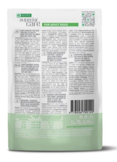 Nature's Protection Superior Care White Adult All Breed Tonnikala & Meriahven koiralle 70g