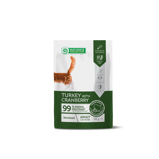 Nature's Protection Adult Sterilised Kalkkuna & Karpalo kissalle 100 g MAISTELUPAKKAUS