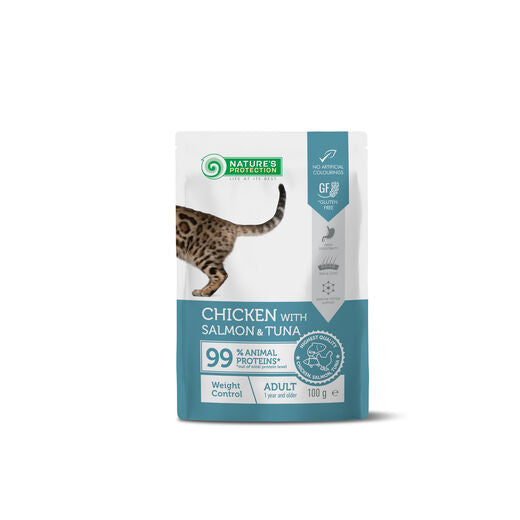 Nature's Protection Adult Weight Control Kana, Lohi & Tonnikala kissalle 100 g MAISTELUPAKKAUS