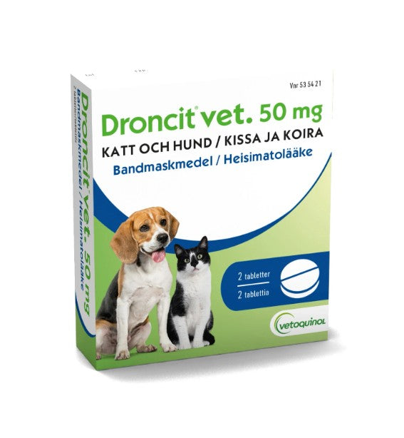 Droncit vet 50 mg 2 fol tabletti