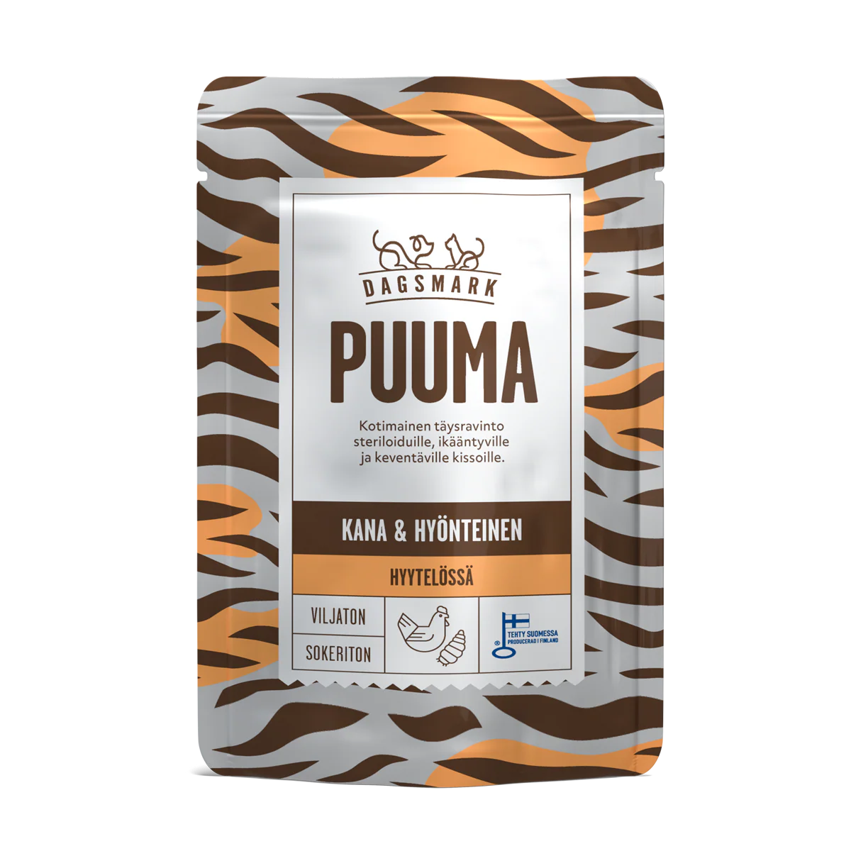 Dagsmark Puuma kana-hyönteinen hyytelössä kissalle 22 x 80 g SÄÄSTÖPAKKAUS