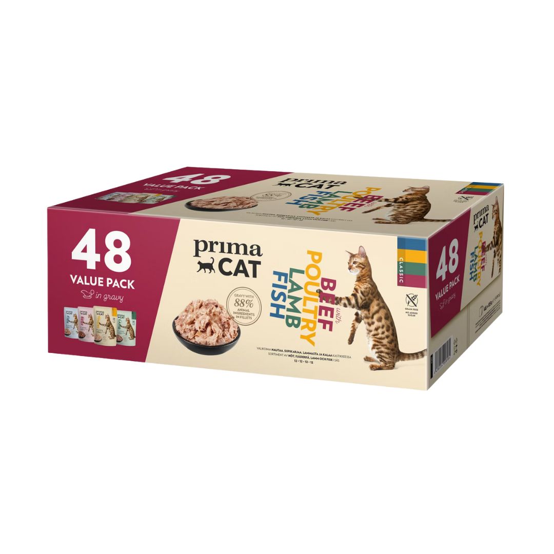 PrimaCat Classic valuepack kastikelajitelma 48 x 85 g