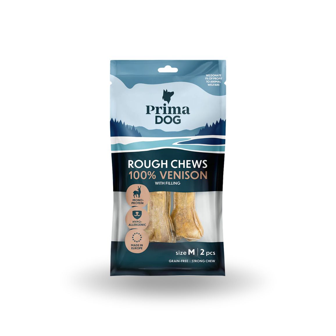 PrimaDog Rough Chews Riista täyteluu M 12 cm 2 kpl