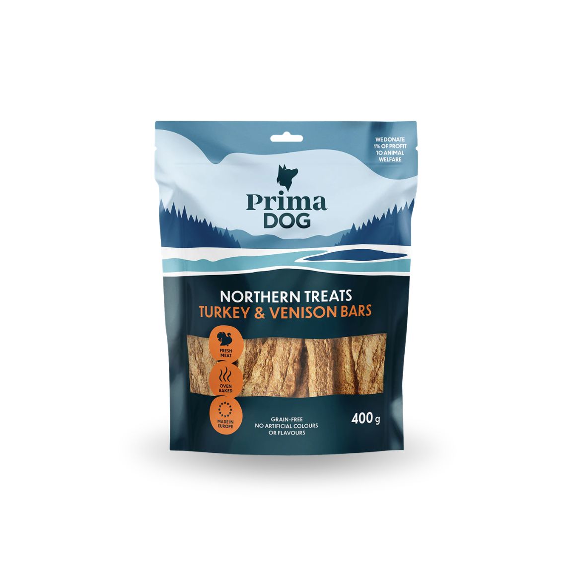PrimaDog Northern Treats Kalkkuna-peuratanko 400 g