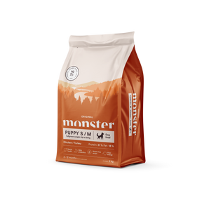 Monster Dog Original Puppy S/M Chicken-Turkey koiralle 2 kg PÄIVÄYSTARJOUS