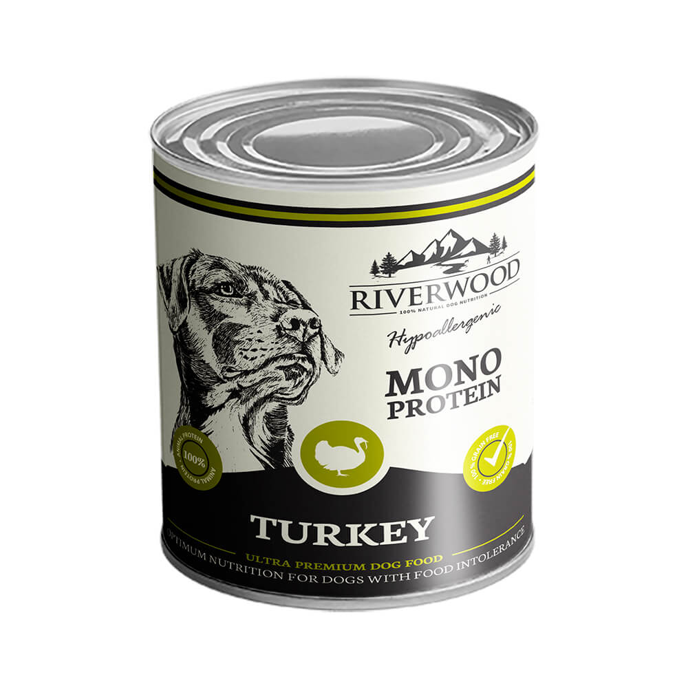 Riverwood Monoprotein Turkey säilykepurkki koiralle 6 x 400 g