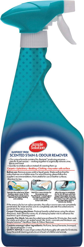 Simple Solution Extreme tahran ja hajunpoistaja Rain Forest 750 ml