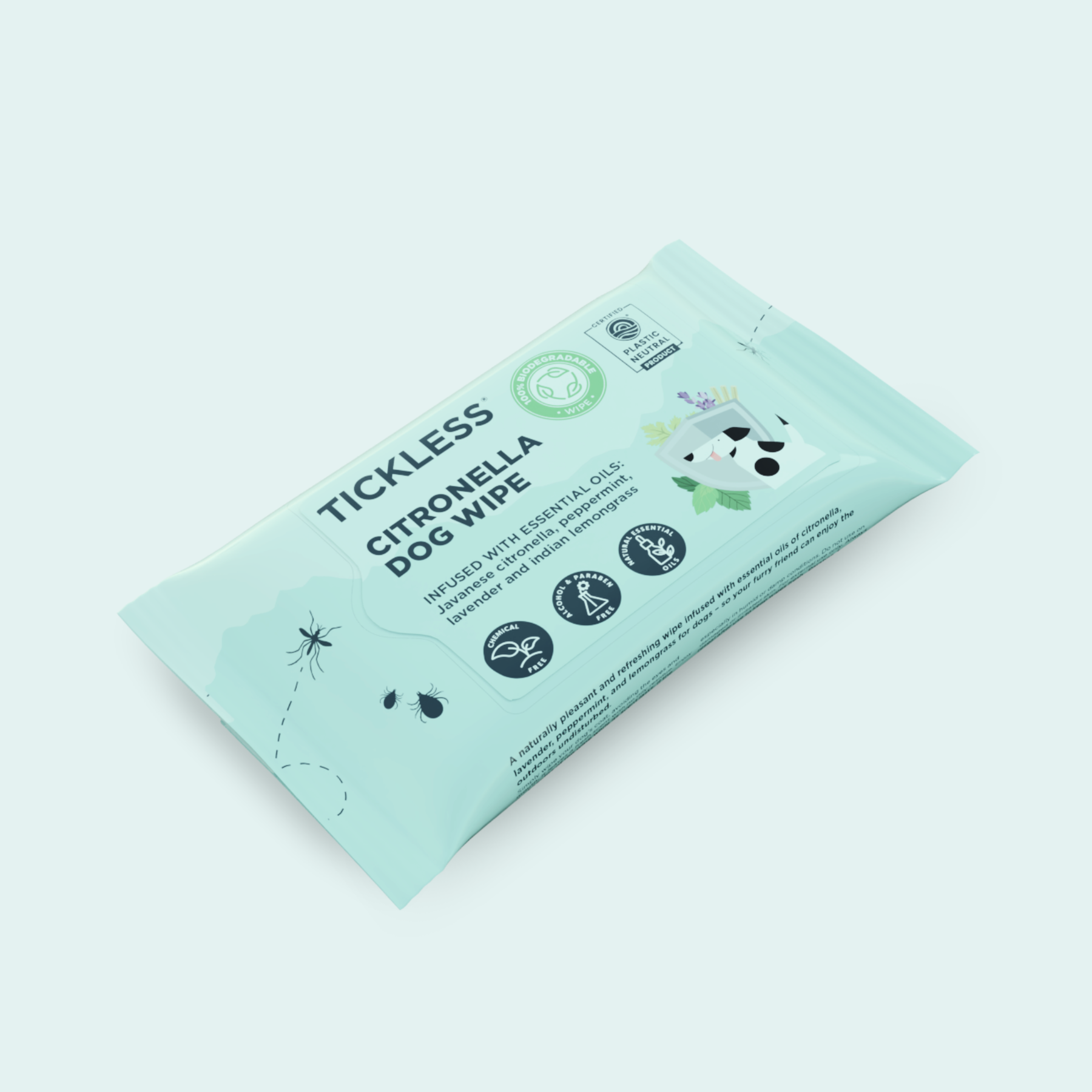 Tickless Citronella Dog Wipe - Hyönteispyyhe koirille 20kpl