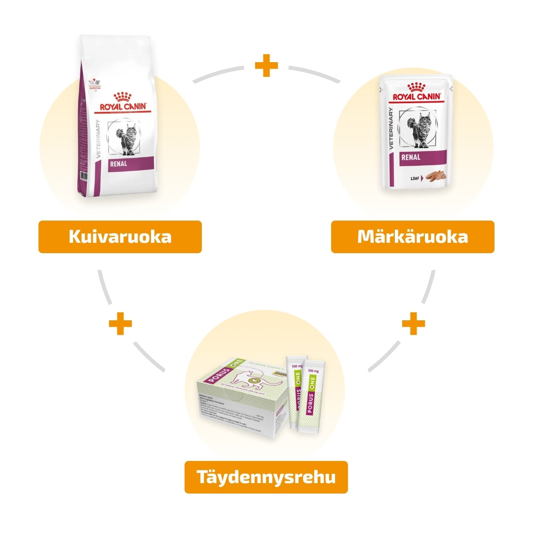 Tukihoitopaketti munuaisten vajaatoimintaan kissoille Royal Canin