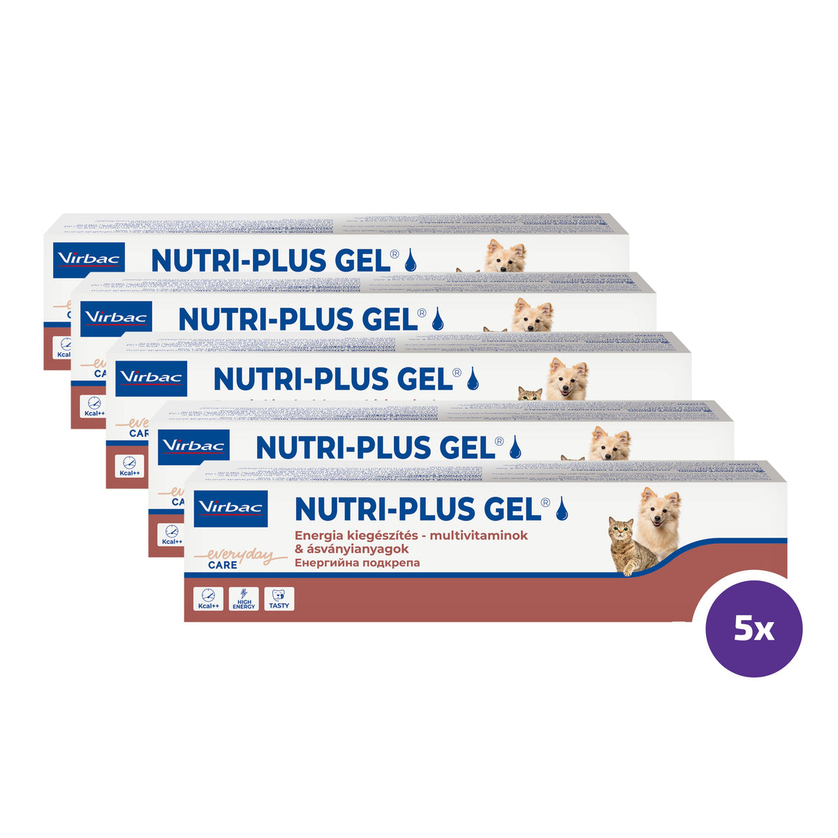 Nutri-Plus Gel kissalle ja koiralle 5 x 120 g SÄÄSTÖPAKKAUS