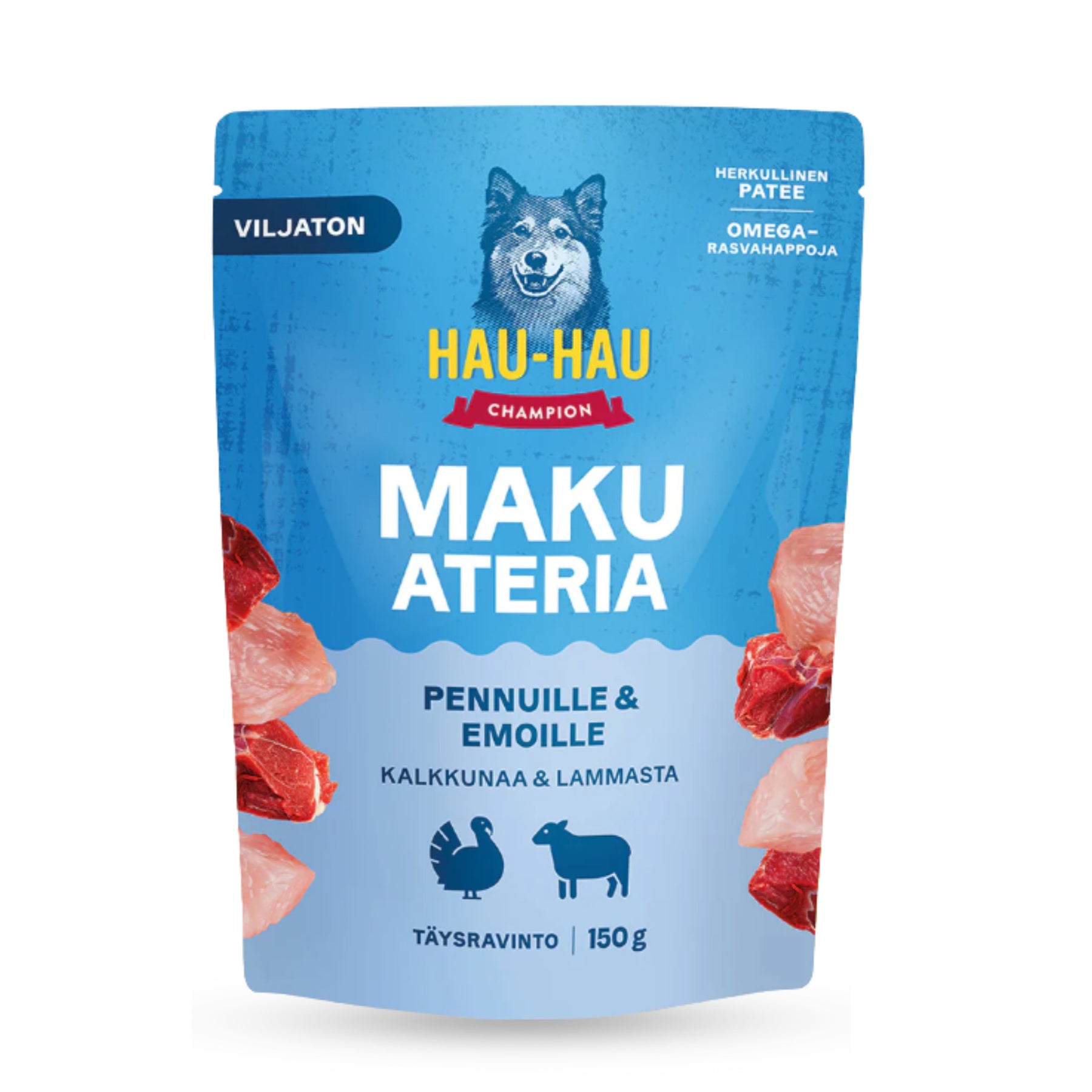Hau-Hau Champion Makuateria pennuille ja emoille kalkkuna-lammas 150g