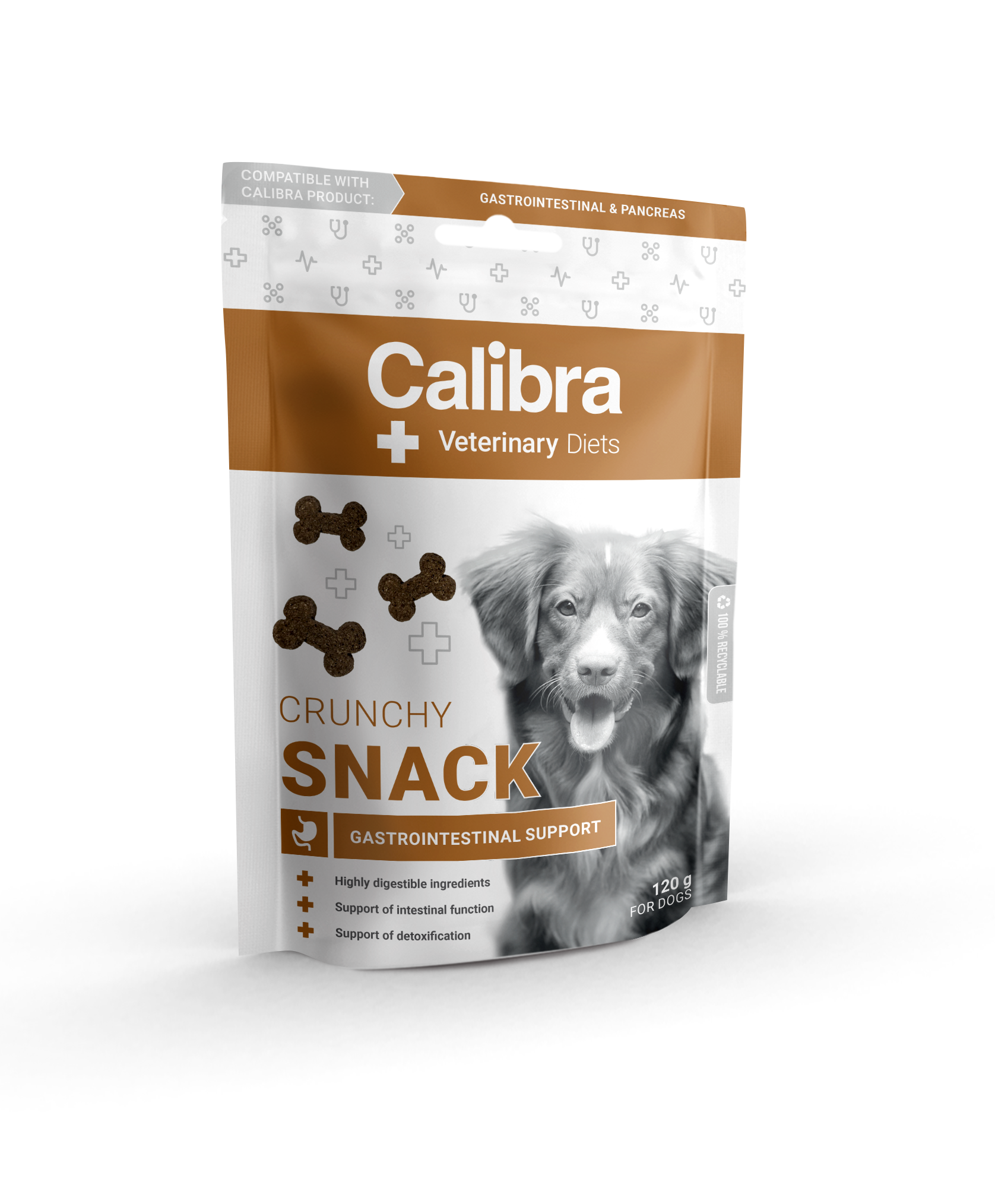 Calibra Veterinary Diet Crunchy Snack Gastrointestinal makupala koiralle 6 x 120 g SÄÄSTÖPAKKAUS