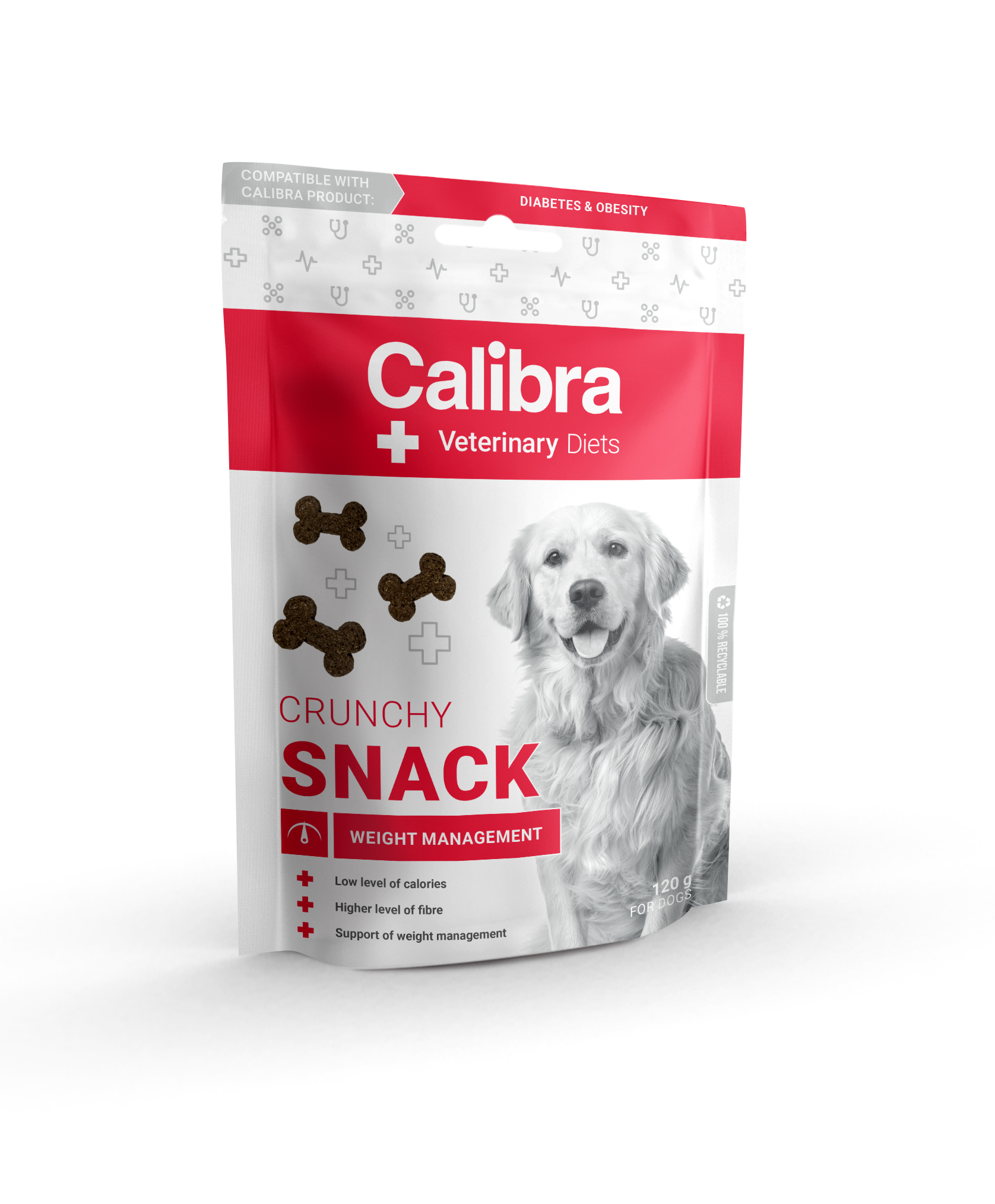 Calibra Veterinary Diet Crunchy Snack Weight Management makupala koiralle 120 g