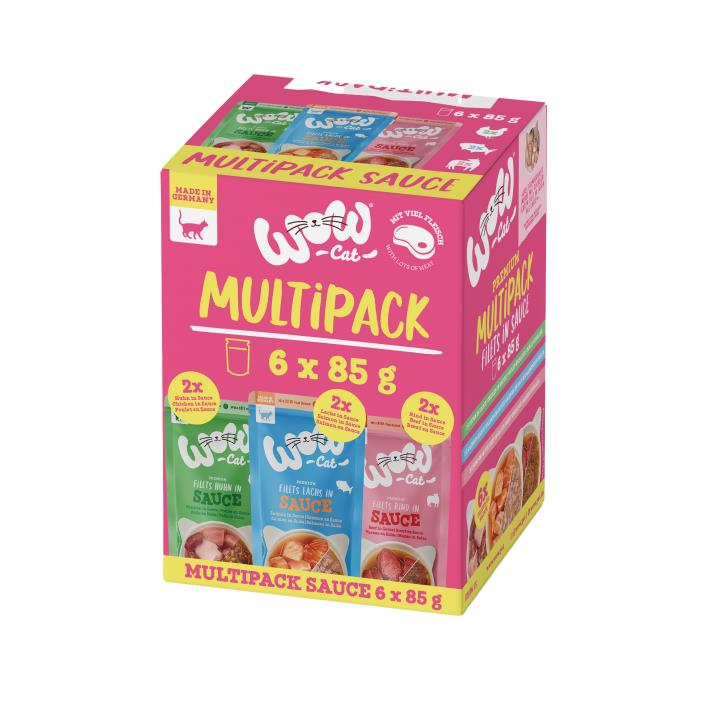 WOW Cat Adult Multipack kastikelajitelma kissalle 6 x 85 g