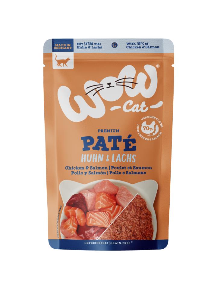 WOW Cat Adult Paté Kana & lohi kissalle 125 g MAISTELUPAKKAUS